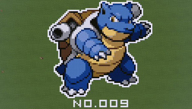 マイクラ ポケモン図鑑no 009 ドット絵 のむちょん さんのイラスト ニコニコ静画 イラスト