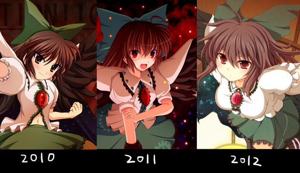 おくうで見るここ２年の絵の変遷 クロス さんのイラスト ニコニコ静画 イラスト