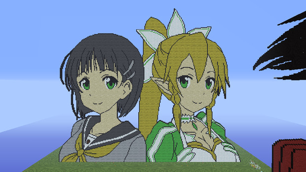 Minecraftで直葉とリーファ Kairu さんのイラスト ニコニコ静画 イラスト