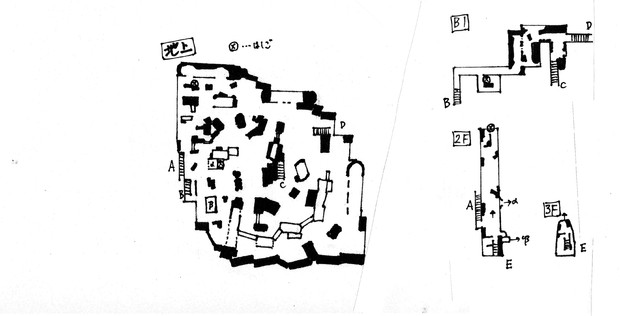 バイオハザード6　マーセナリーズ　空母　白地図（手書き）