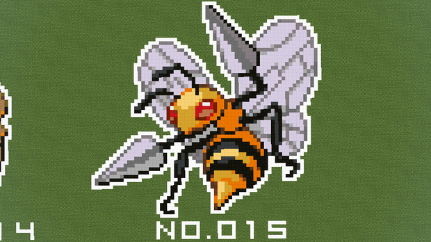 マイクラ ポケモン図鑑no 015 ドット絵 のむちょん さんのイラスト ニコニコ静画 イラスト