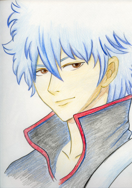 色鉛筆で 銀さん描いてみた ウッチ さんのイラスト ニコニコ静画 イラスト