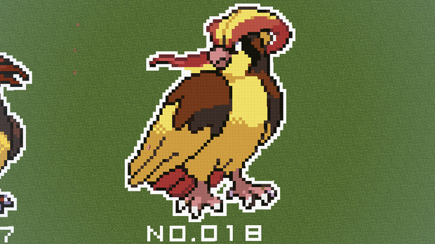 【マイクラ】ポケモン図鑑NO.018【ドット絵】