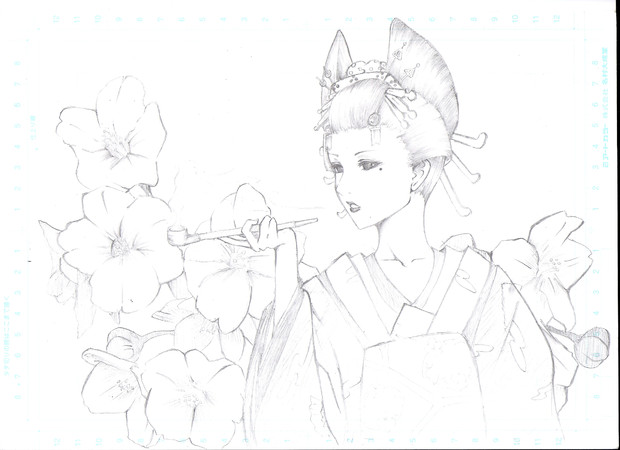 花魁描いてみた 鉛筆 ユウちゃん さんのイラスト ニコニコ静画 イラスト