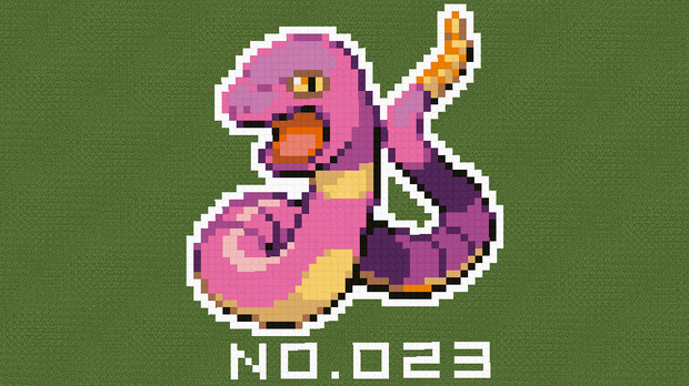 マイクラ ポケモン図鑑no 023 ドット絵 のむちょん さんのイラスト ニコニコ静画 イラスト