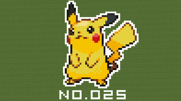 マイクラ ポケモン図鑑no 025 ドット絵 のむちょん さんのイラスト ニコニコ静画 イラスト