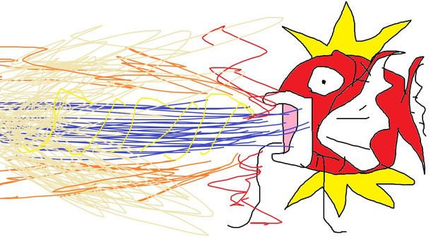 コイキングがすさまじい勢いで破壊光線をうっているときの図 ポンコツ さんのイラスト ニコニコ静画 イラスト