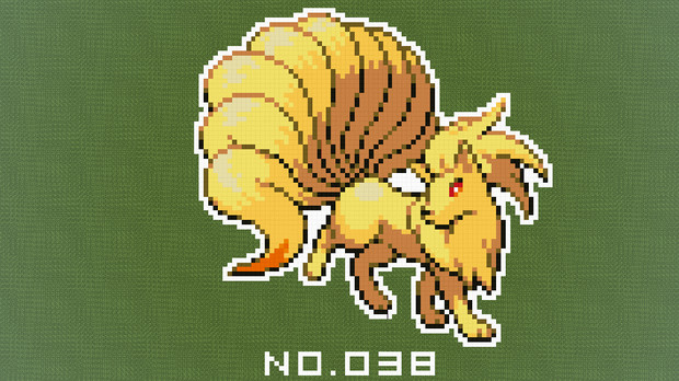 マイクラ ポケモン図鑑no 038 ドット絵 のむちょん さんのイラスト ニコニコ静画 イラスト