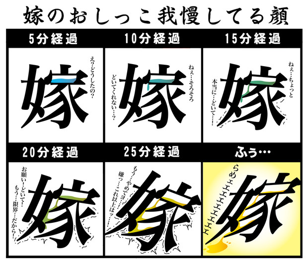 B 嫁のおしっこ我慢してる顔 ニコニコ静画 イラスト