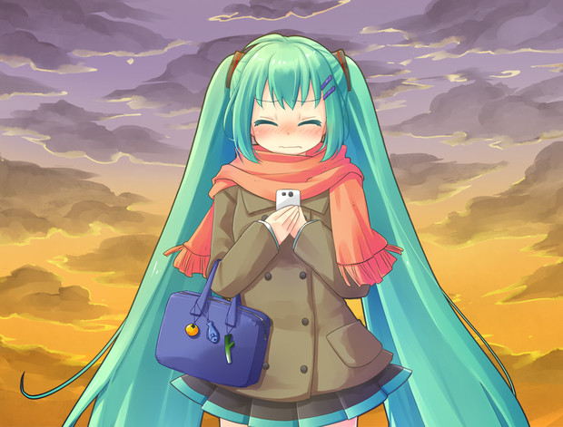 初音ミク ポケットで震えた携帯 オリジナル曲 あこ さんのイラスト ニコニコ静画 イラスト