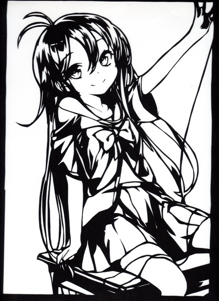 電波女と青春男 エリオ 切り絵 カロリン さんのイラスト ニコニコ静画 イラスト