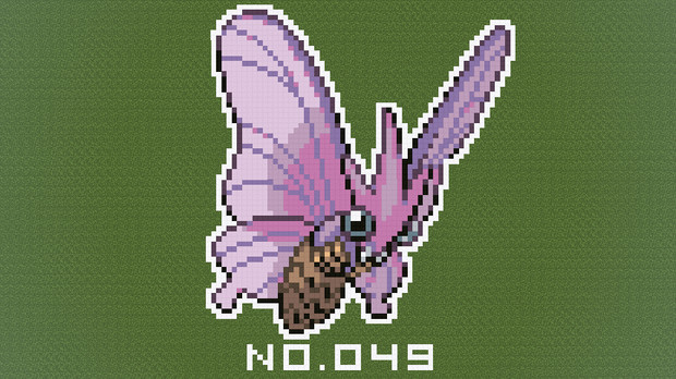 【マイクラ】ポケモン図鑑NO.049【ドット絵】