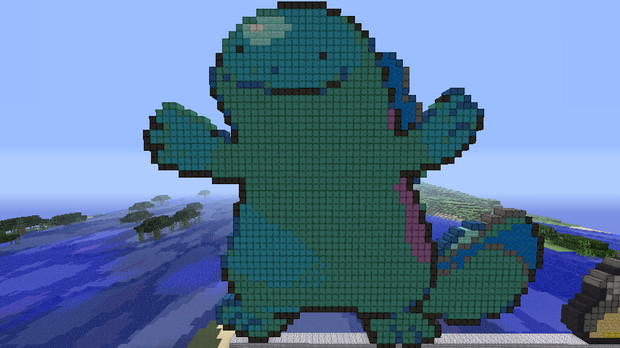 [Minecraft]　ドット絵　ポケモン　ヌオーつくったった~(=＾・ω・＾)