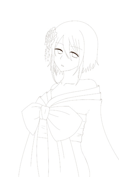 着物 線画 つずな さんのイラスト ニコニコ静画 イラスト