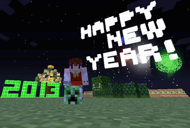 Minecraftで年賀状 Aua さんのイラスト ニコニコ静画 イラスト