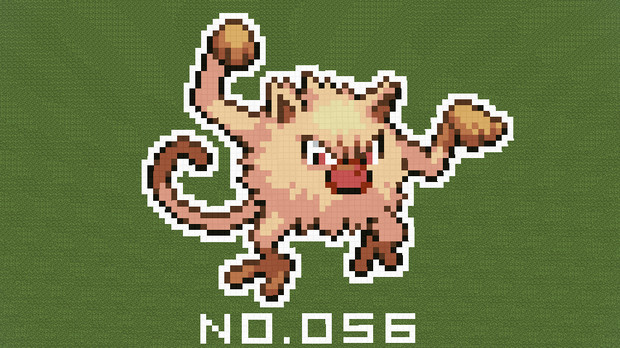 マイクラ ポケモン図鑑no 56 ドット絵 のむちょん さんのイラスト ニコニコ静画 イラスト