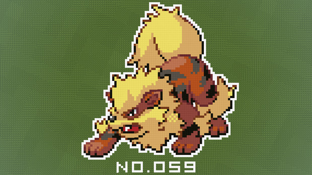 マイクラ ポケモン図鑑no 059 ドット絵 のむちょん さんのイラスト ニコニコ静画 イラスト