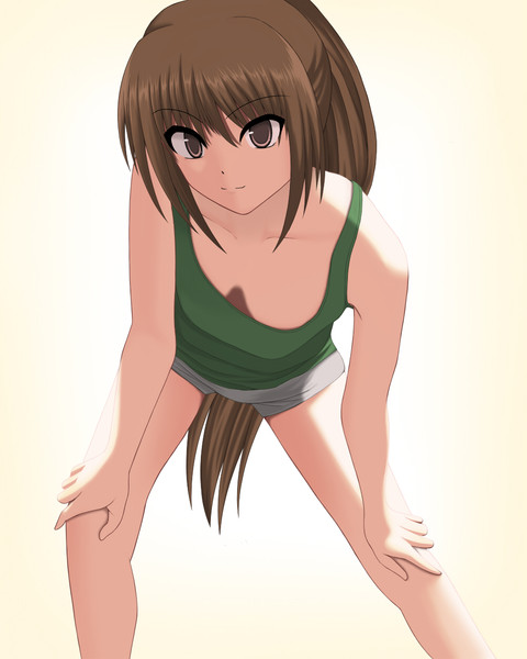 ポニーテールのタンクトップ女子 です ʅ ਊ ʃ さんの