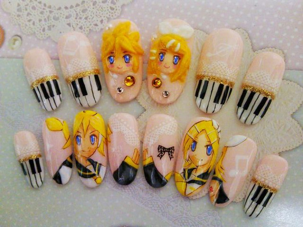 痛ネイル 鏡音リン 鏡音レンを描いてみた 小川華菜乎 さんのイラスト ニコニコ静画 イラスト