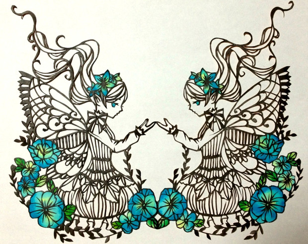 双子妖精 切り絵 Sigeno さんのイラスト ニコニコ静画 イラスト