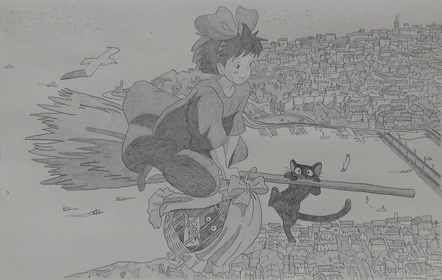 シャーペン 魔女の宅急便 お届け物運び中 Animesekai1984 さんのイラスト ニコニコ静画 イラスト