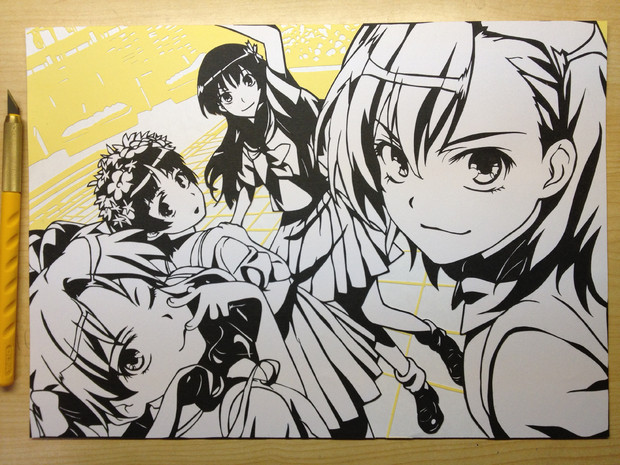 超電磁砲 切り絵 なっし さんのイラスト ニコニコ静画 イラスト