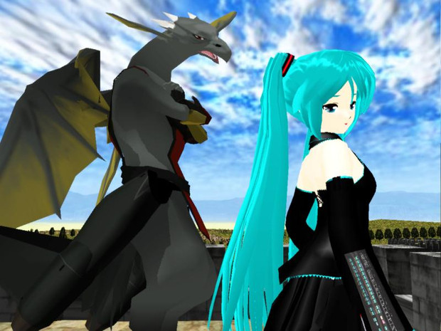 龍の巫女と竜人 Mmdファンタジー てらっち さんのイラスト ニコニコ静画 イラスト