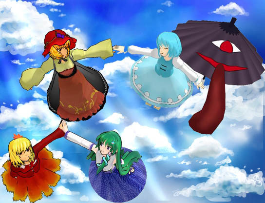幻想郷の空を飛ぶ４人娘 比那名居天空 さんのイラスト ニコニコ静画 イラスト