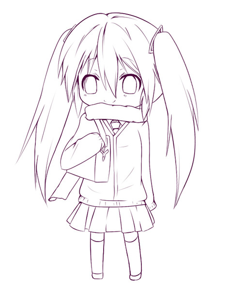 線画 制服 ミク なび さんのイラスト ニコニコ静画 イラスト