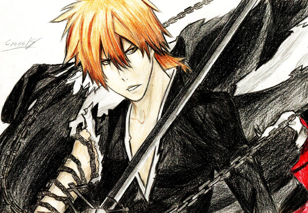 Bleach 黒崎一護を描いて塗ってみた ニコニコ静画 イラスト