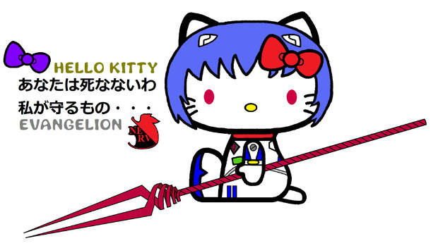 キティ・ホワイト×綾波レイ 【TYPE02/壁紙 ver.01】