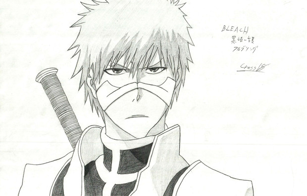 Bleach 黒崎一護 完現術 を描いてみた ニコニコ静画 イラスト