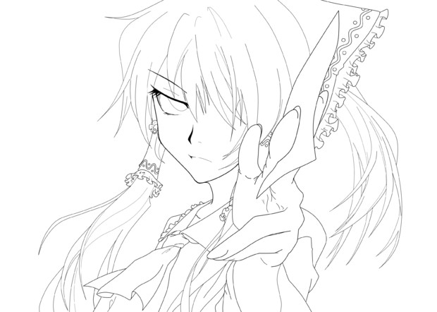 霊夢さん 線画 出涸らし さんのイラスト ニコニコ静画 イラスト