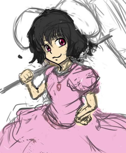 因幡てゐを描いてみた【途中落書き】