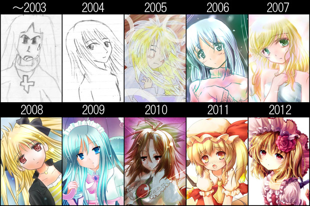 １０年絵柄変化録 にいち さんのイラスト ニコニコ静画 イラスト