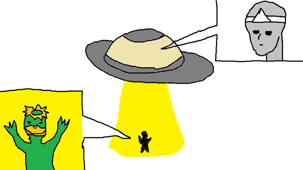 ｕｆｏで河童をさらう宇宙人のおばけ てぃもん さんのイラスト ニコニコ静画 イラスト