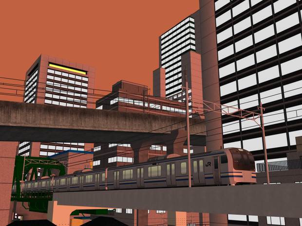 Railsim 夕暮れの都会 ざきみや さんのイラスト ニコニコ静画 イラスト