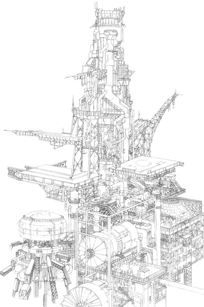 工場 線画 ニコニコ静画 イラスト