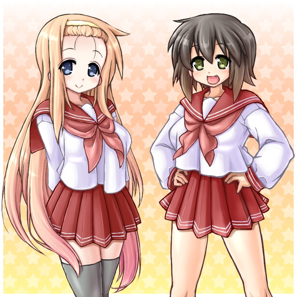 エロゲ風立ち絵 らき すた編 背景コンビ 制服ver Garakuta さんのイラスト ニコニコ静画 イラスト
