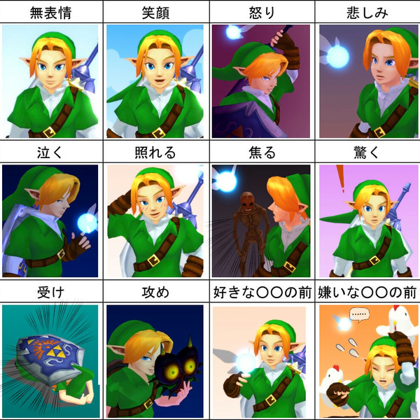 Mmdゼルダ 緑の勇者に表情練習していただいた 枝豆 下町 さんのイラスト ニコニコ静画 イラスト
