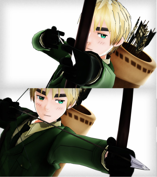 弓を構える眉毛さん２種類 黒ごまスコーン さんのイラスト ニコニコ静画 イラスト