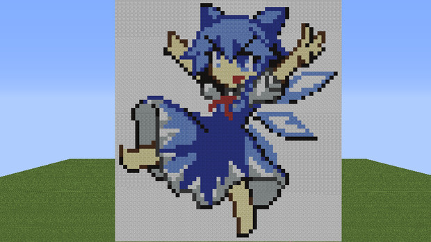 [minecraft]人形劇のキャラをドット絵で作ってみた　No.26　チルノ