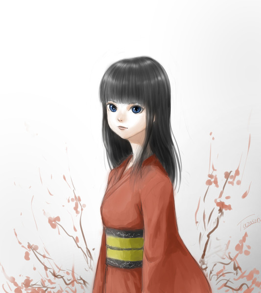 女の子の練習でもすんべ 黒髪ロング 雄河宮ジン さんのイラスト ニコニコ静画 イラスト