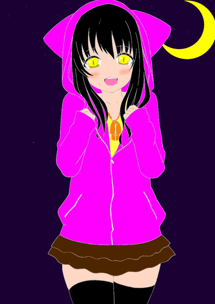 ネコミミパーカーの女の子を塗らせていただいた あーも さんのイラスト ニコニコ静画 イラスト
