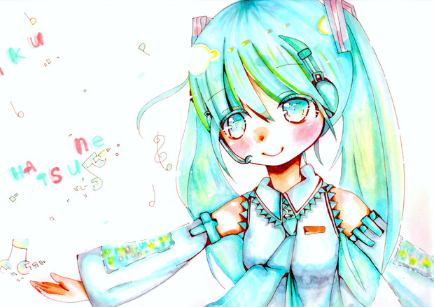 初音ミク アナログｰ小学生のｋｓ絵 Hatopopo さんのイラスト ニコニコ静画 イラスト