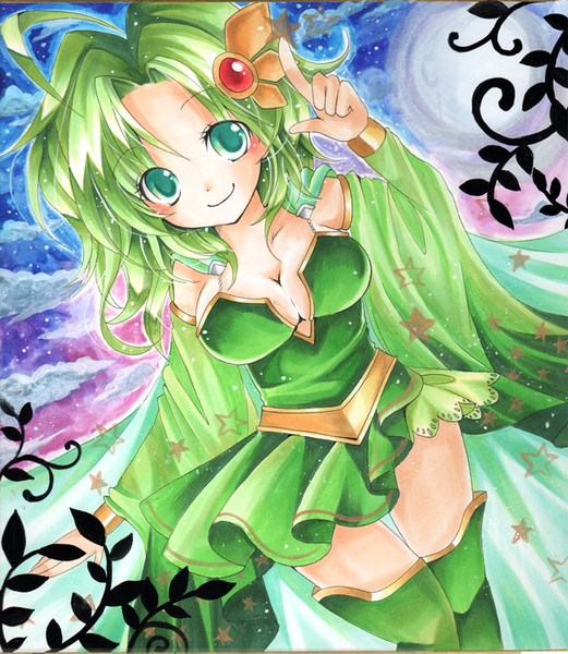 リディア ファイナルファンタジー4】直筆 手描きイラスト 色紙
