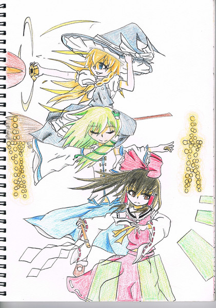魔理沙 早苗 霊夢 シーマット さんのイラスト ニコニコ静画 イラスト