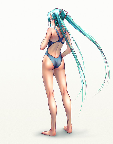 競泳水着ミクさん をかだ さんのイラスト ニコニコ静画 イラスト