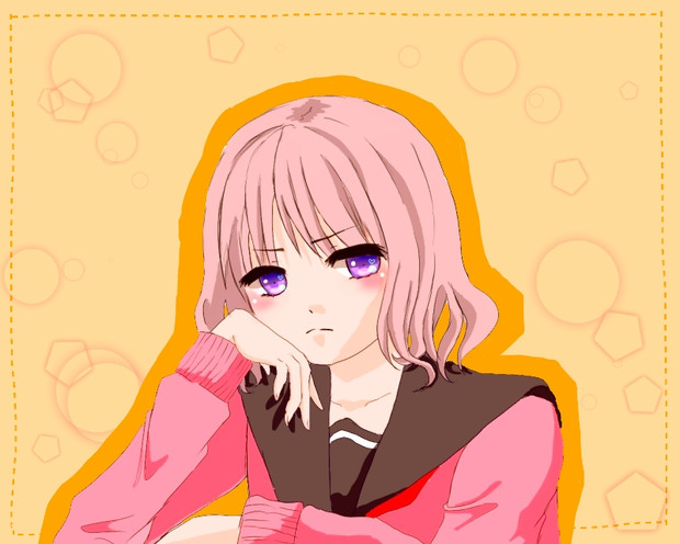 Japan Image 頬杖 イラスト 女の子