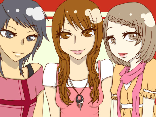 三人娘 / 遠山 雪 さんのイラスト ニコニコ静画 (イラスト)